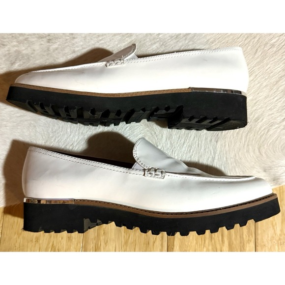 Franco Sarto White Slip Patent Leather On Back Platform Shoes SIZE 7M Women's - Picture 6 of 7